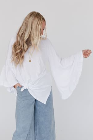 bell-sleeve-baseball-tee-white/White