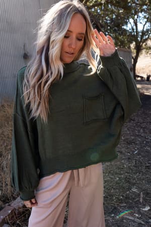 Fireside Talks Balloon Sleeve Sweater: undefined