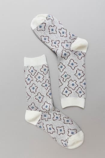 retro-bloom-socks-ivory/Ivory
