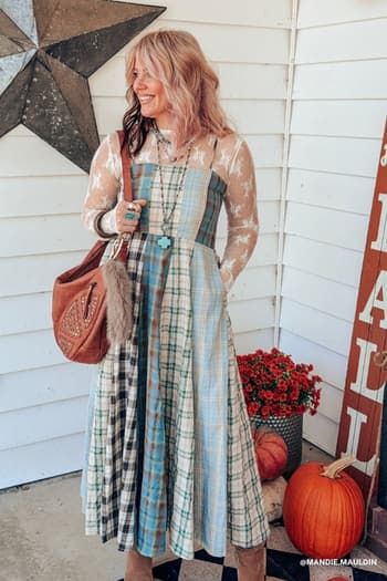 western-charm-checkered-dress-mint/Mint