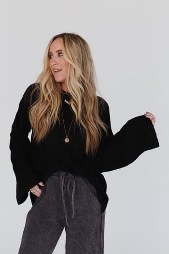 tricks-up-her-sleeve-sweater-black/Black