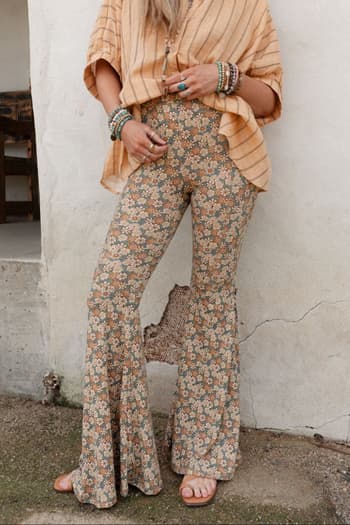 dream-in-flowers-flare-pants-natural-denim/Denim Khaki