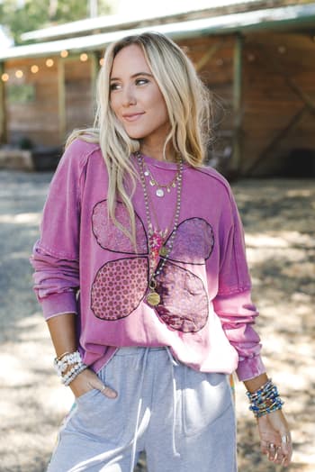 flutterby-pullover-top-magenta/Magenta