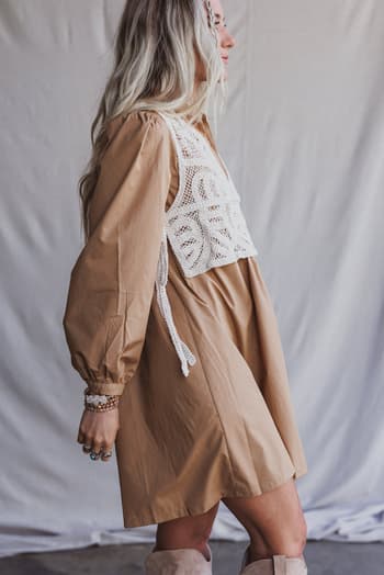 sweet-edge-crochet-vest-tunic-dress-camel/Camel