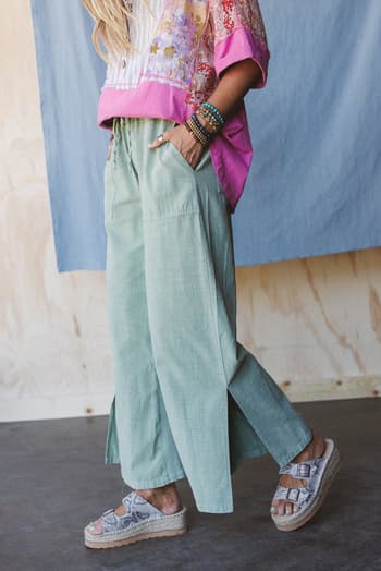 dream-awake-wide-leg-pants-sage/Green