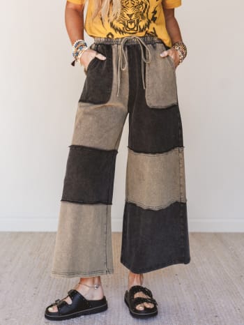 Coastal Colorblock Pants - Black L