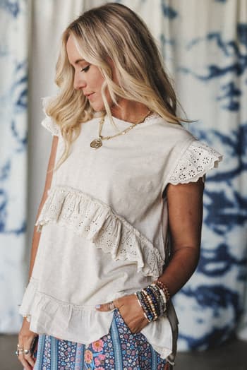 simple-sweet-ruffle-tunic-gray/Oatmeal