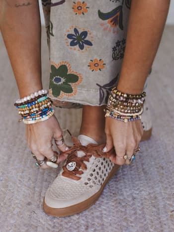 Love Me Woven Sneakers - Beige 8.5 / Beige