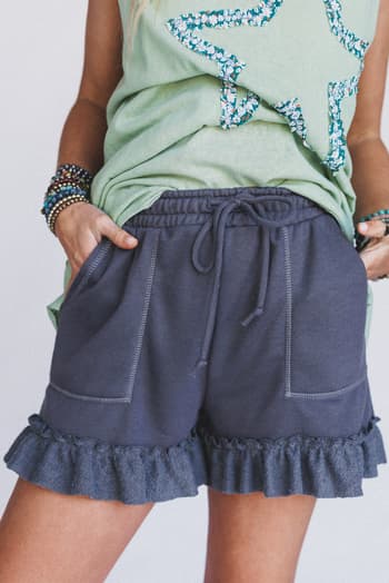 the-nest-beachline-textured-shorts-charcoal/Grey