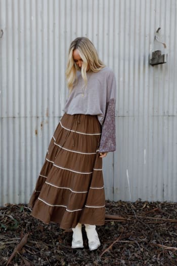 mossy-grove-maxi-skirt-mocha/Brown