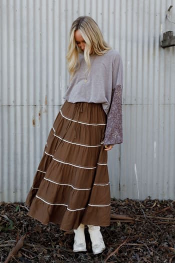 mossy-grove-maxi-skirt-mocha/Brown