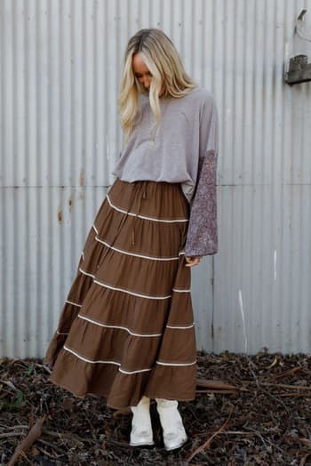 mossy-grove-maxi-skirt-mocha/Brown
