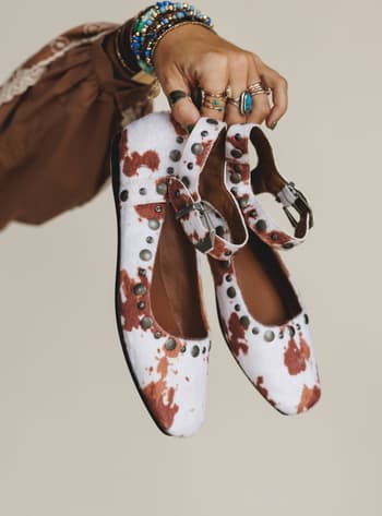 rockstar-ballet-flats-cow-print-white/Cow Print