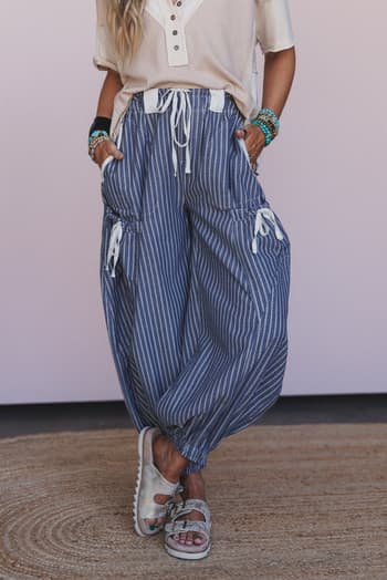 sunday-social-striped-drawstring-joggers-blue/Blue