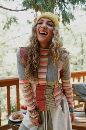 Eclectic Stripes Top in Pink from Three Bird Nest