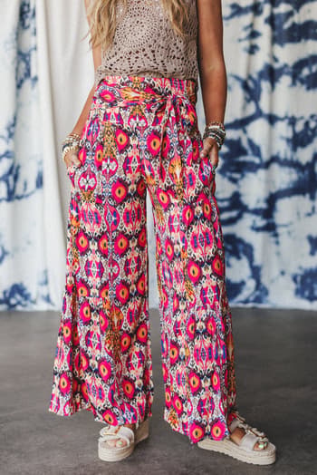secret-admirer-printed-pants-pink-multi/Pink Multi