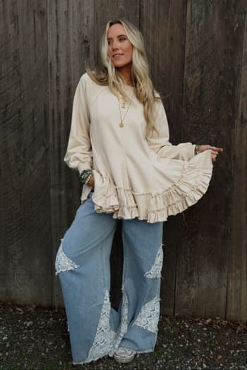 gia-ruffled-tiered-tunic-top-oatmeal/Beige