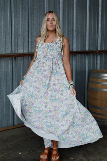 the-nest-bohemian-grace-maxi-dress-green-floral/Yellow