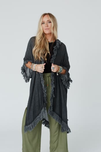 on-the-edge-fringe-kimono-charcoal/Charcoal