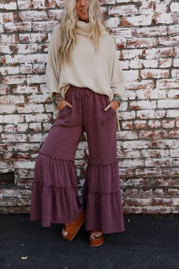 milla-ruffled-wide-leg-pants-burgundy/Burgundy