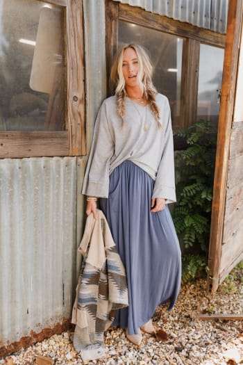 love-it-v-neckline-sweater-top-heather-gray/Heather Gray