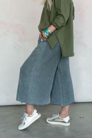 Relaxing Robin Wide Leg Pant - Ash | Bottoms - Three Bird Nest