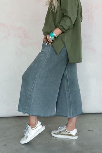 Relaxing Robin Wide Leg Pant - Ash | Bottoms - Three Bird Nest