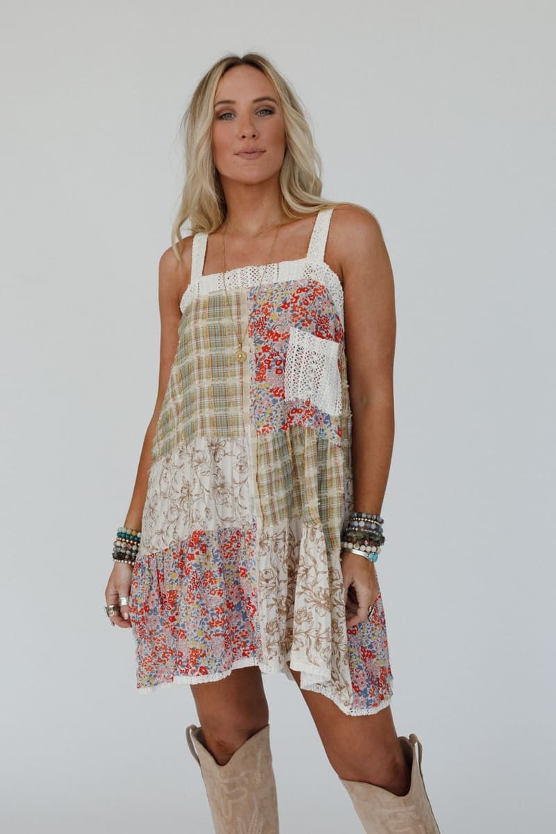 Golden Fields Patchwork Dress – Three Bird Nest
