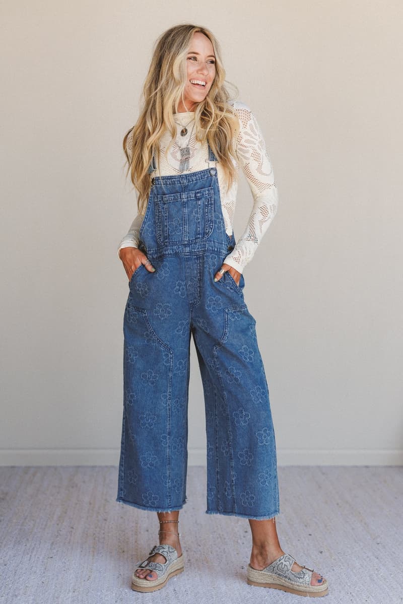 Chasing Horizons Flower Pattern Overalls - Walnut – Easel