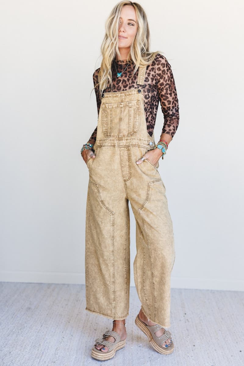 Chasing Horizons Flower Pattern Overalls - Walnut – Easel