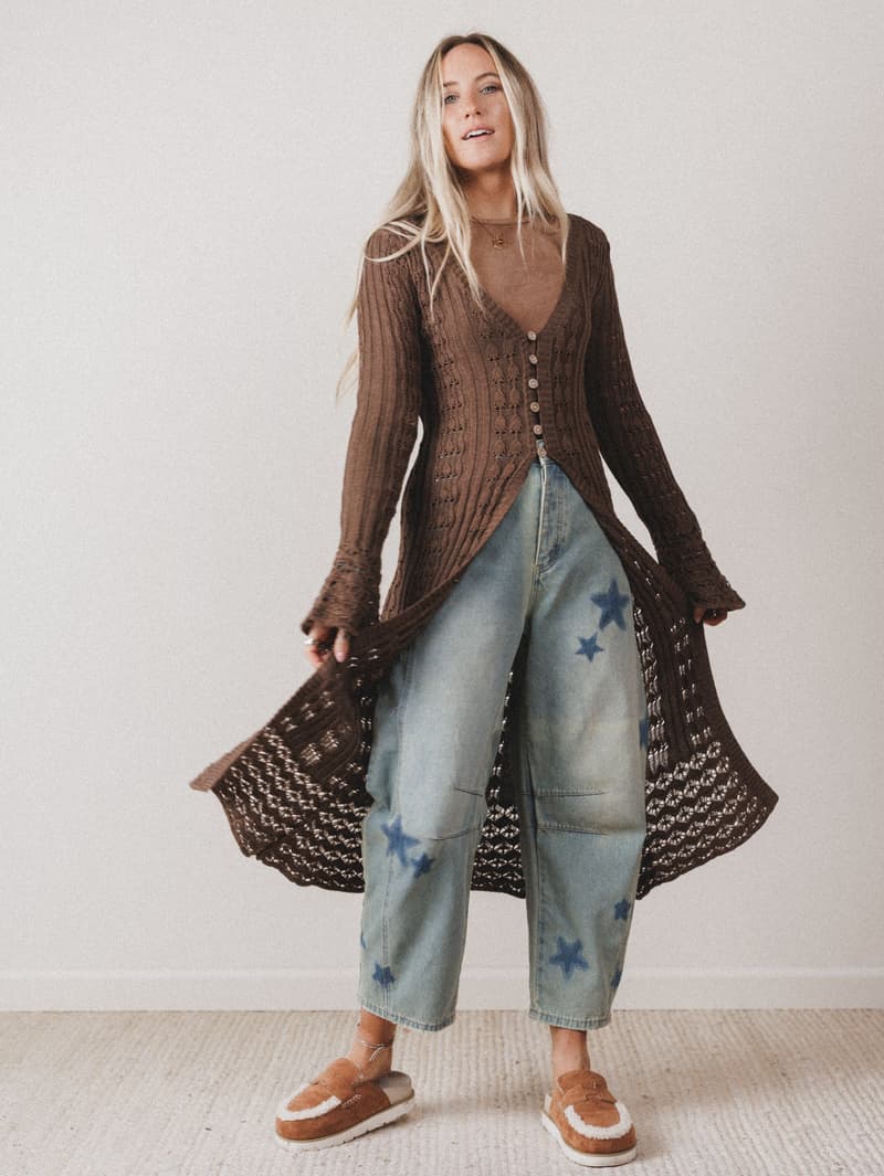 Windswept Long Knit Cardigan - Mocha – Listicle