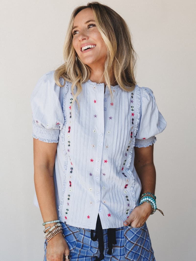 Mountain Maiden Blouse - Misty Blue – Listicle