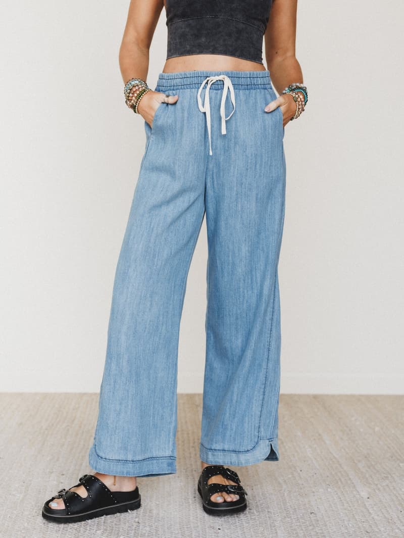 So Comfy Wide Leg Denim Pant - Light Indigo – CY Fashion