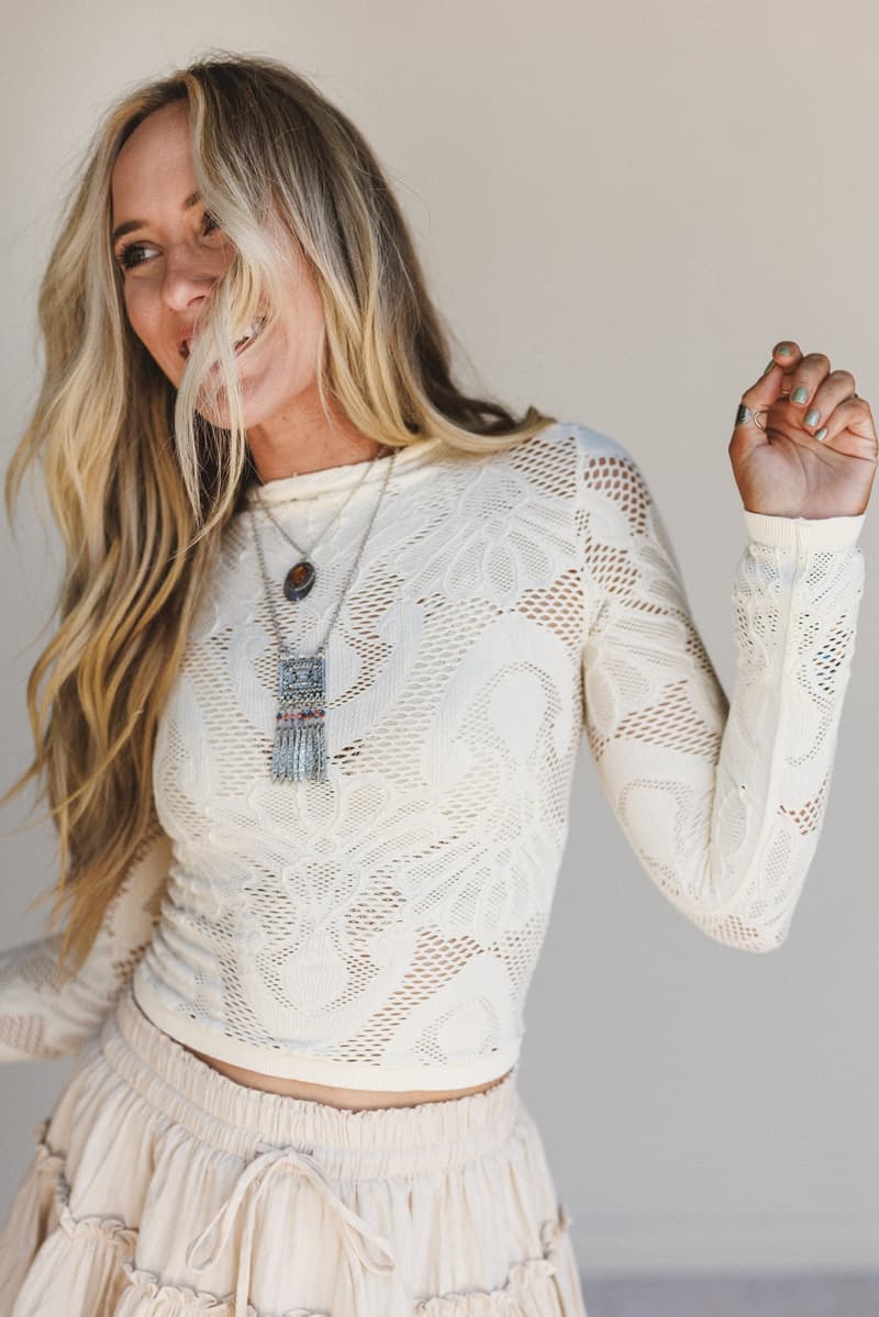 Wander Net Layering Top - Cream – By Together