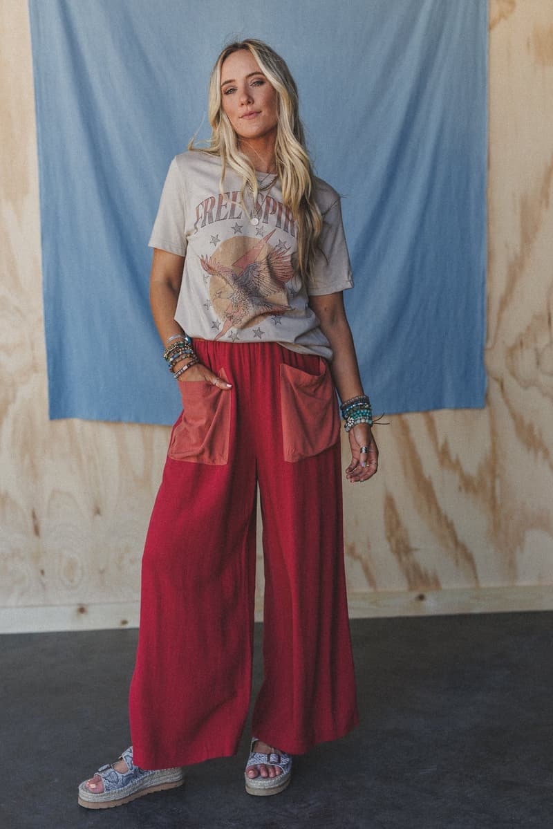 The Nest No Rush Wide Leg Pants - Terracotta Multi – Guangzhou