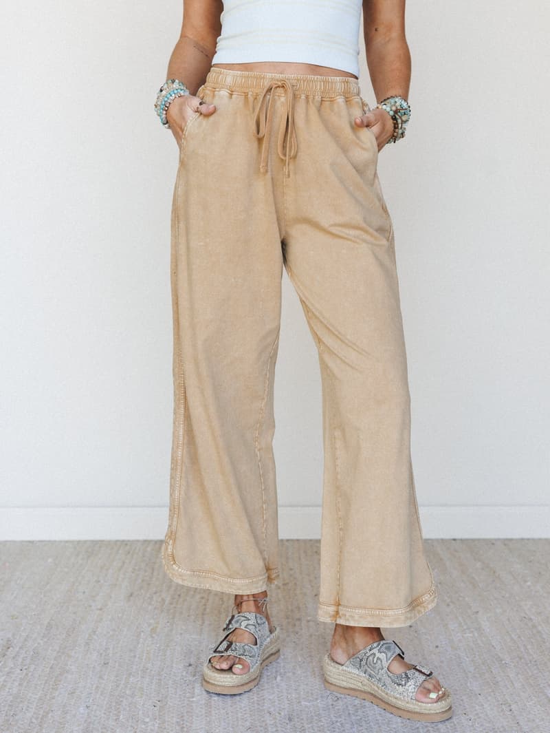 パンツ wjk easy cropped pants beige L So Comfy Wide Leg Pant Cropped Length - Brown – Guangzhou Starry