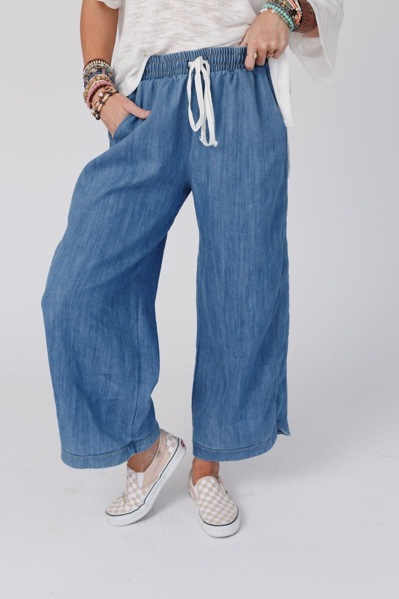 So Comfy Wide Leg Denim Pant - Denim – CY Fashion