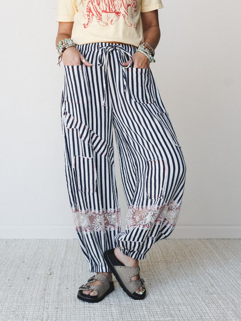 Calm Waves Pants - Navy Stripe – POL Clothing