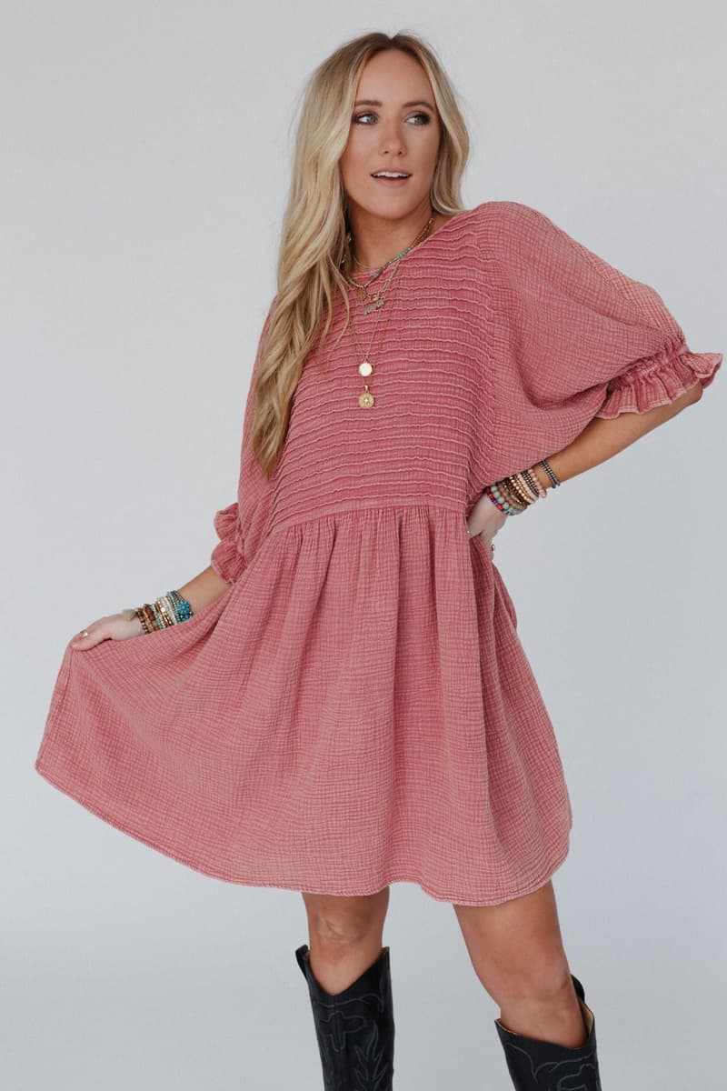 Quinn Puff Sleeve Mini Dress – Three Bird Nest