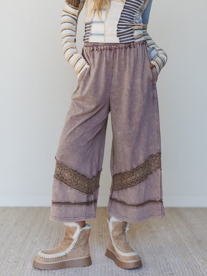 Country Sunshine Crochet Wide Leg Pant - Mocha – Oli & Hali