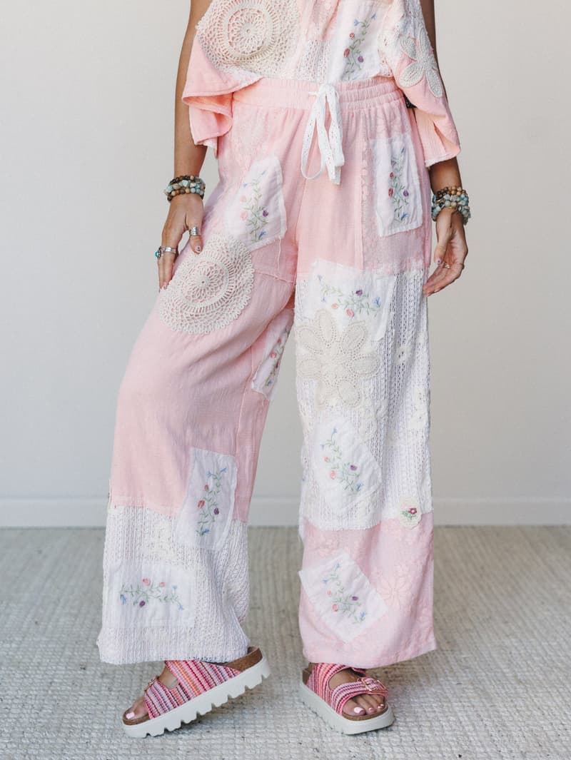 Patchwork Parade Woven Pants - Pale Pink – POL Clothing