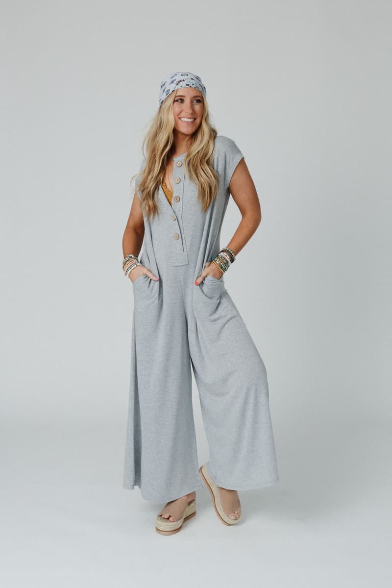 The Nest Davina Wide Leg Jumpsuit - Light Olive – CY Fashion