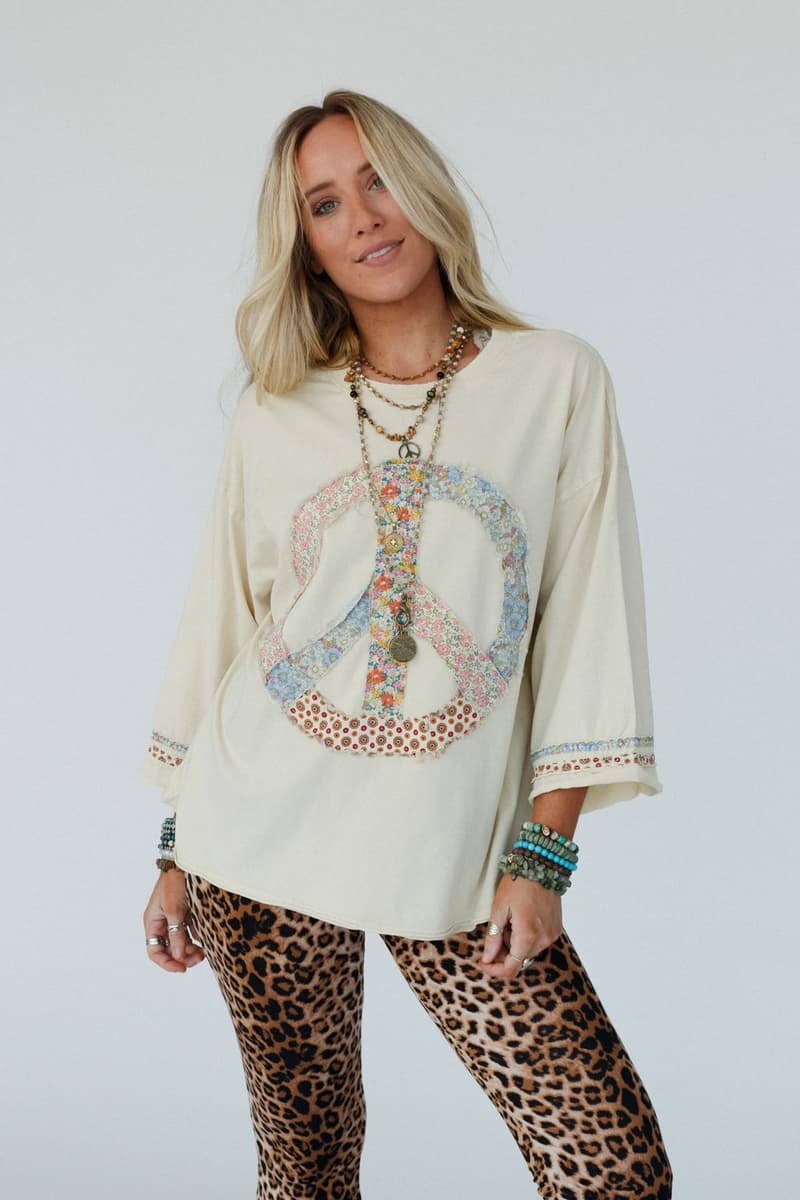 Josephine Peace Patchwork Top - Natural – Easel