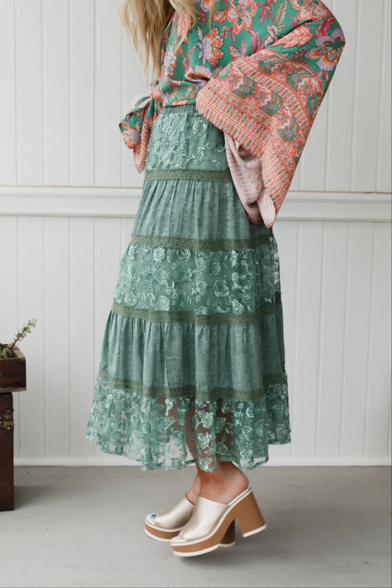 Lace Horizon Maxi Skirt – Three Bird Nest
