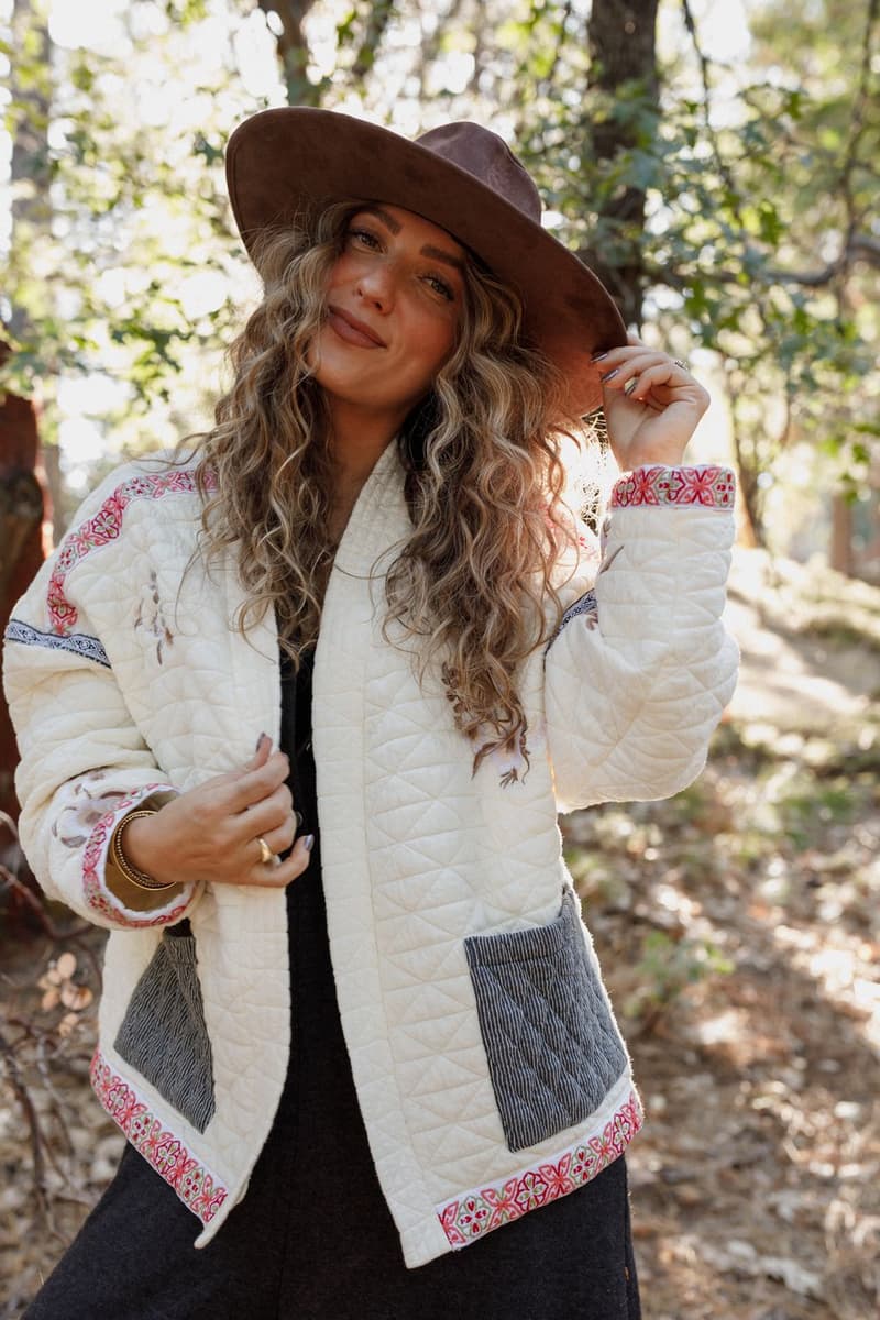 Adeline Embroidered Jacket - Cream – POL Clothing