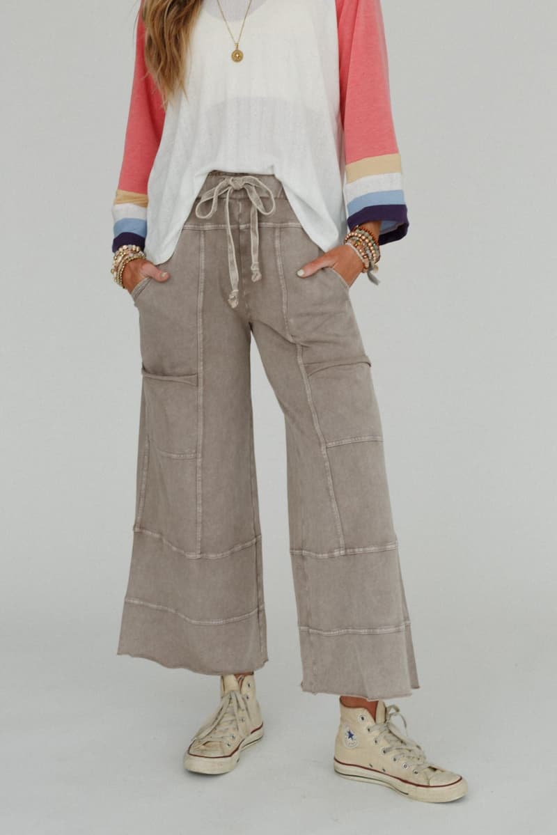 Lucky One Wide Leg Pant - Mocha – Easel