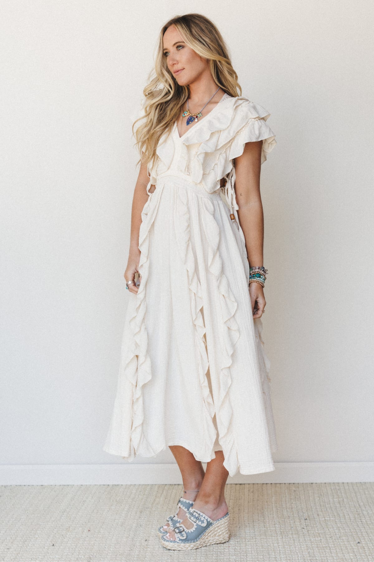 Shop Thrills and Frills Ruffle Maxi Dress >