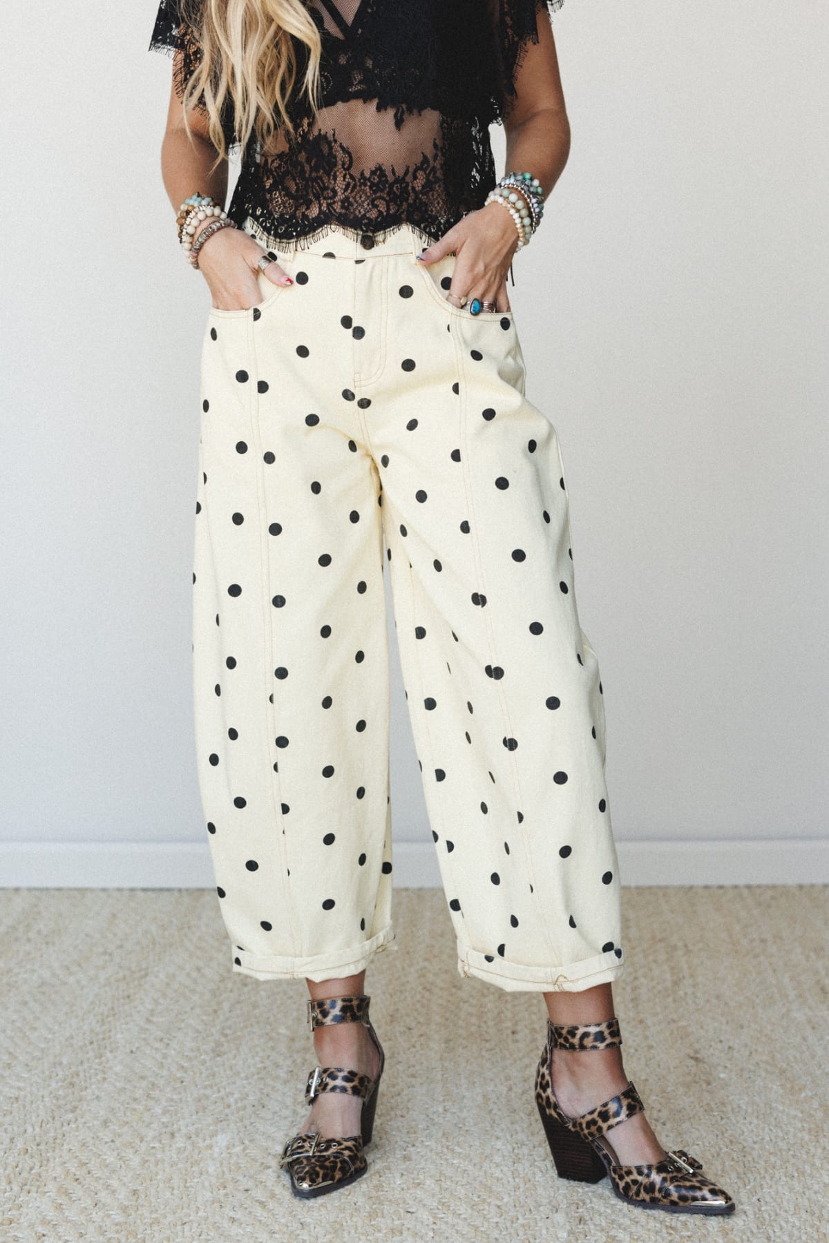 Honey Flower Polka Dot Pants >