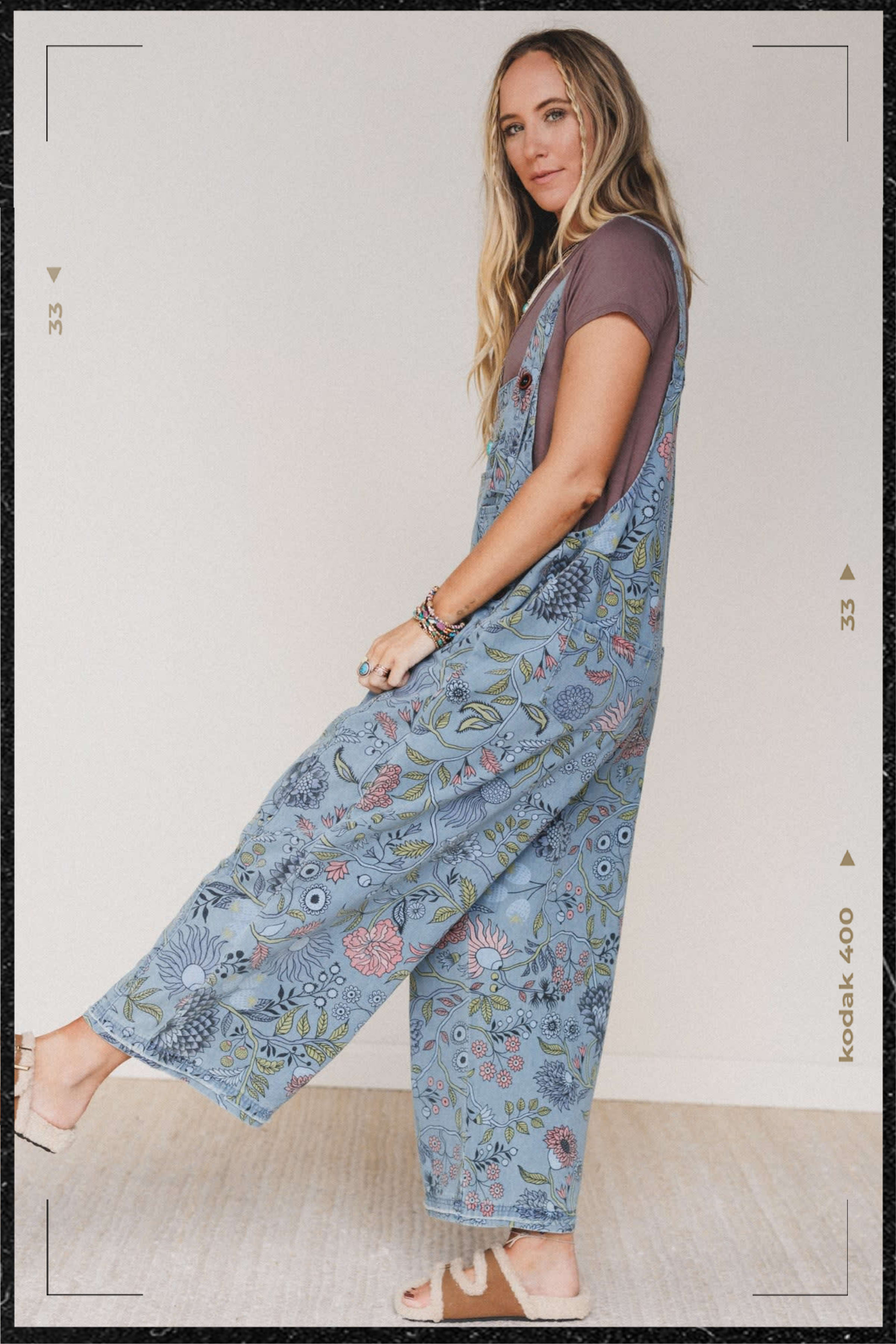 Shop High Hopes Floral Slouchy Denim Overalls >