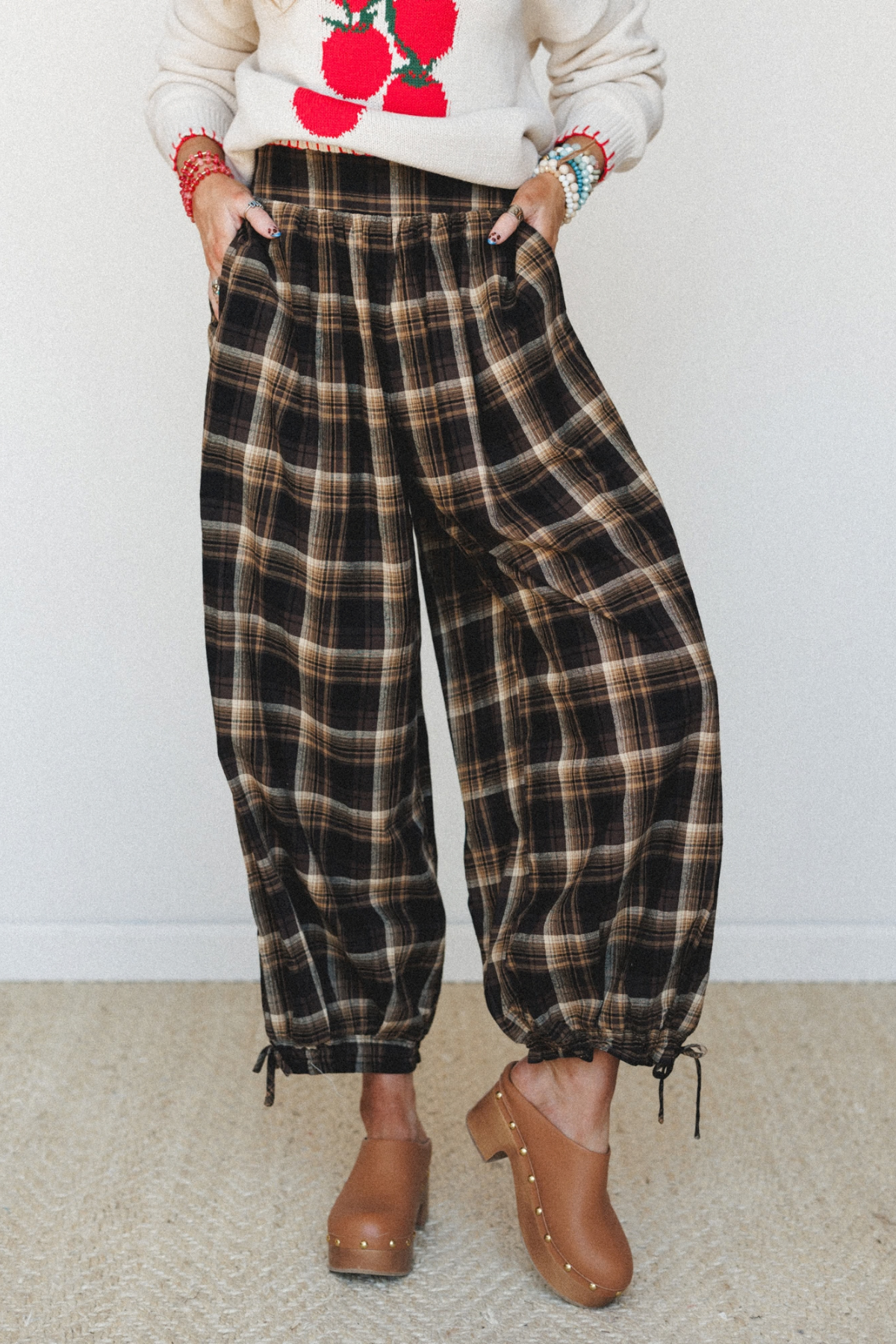 Shop All Plaid Wide Leg Pants >